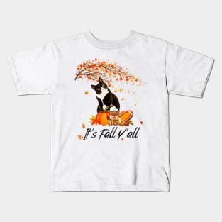 Cute Black Cat Lovers Thanksgiving Halloween Kids T-Shirt